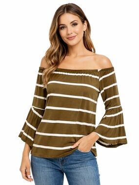 Chaser On/Off Shoulder Bell Sleeve Top - Size Medium